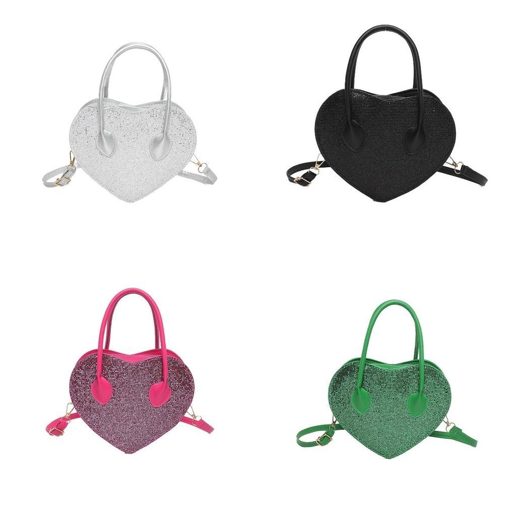 Chic Heart Design Crossbody Bag For Women Versatile Pu Leather Handbag