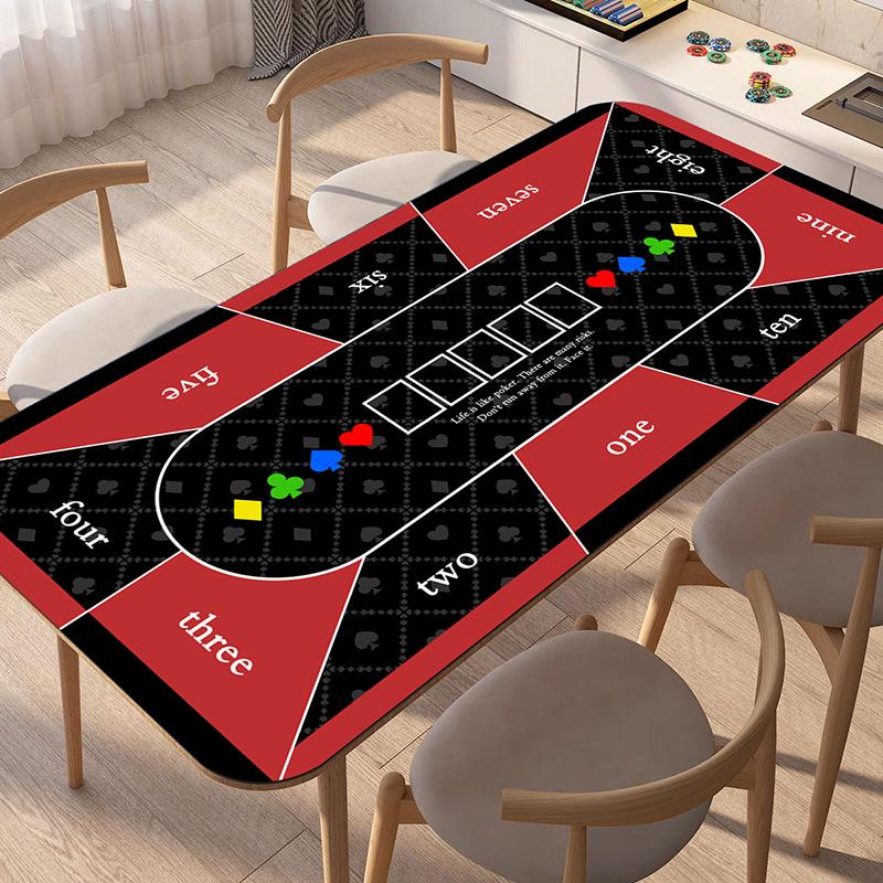 Large Non-Slip Texas Hold'em Poker & Baccarat Soft Cloth Table Mat with Diatom Mud