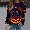 2025 Autumn Women's Halloween T-Shirt Fashion Long Sleeve Party Tops Casual 3D Print Loose Shirts OverSized Clothing Polyester