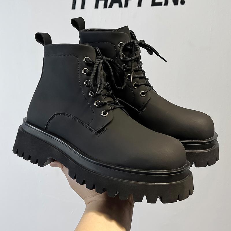 Martin boots men's autumn and winter platform short boots matte thin casual tooling locomotive men's boots 70033-A