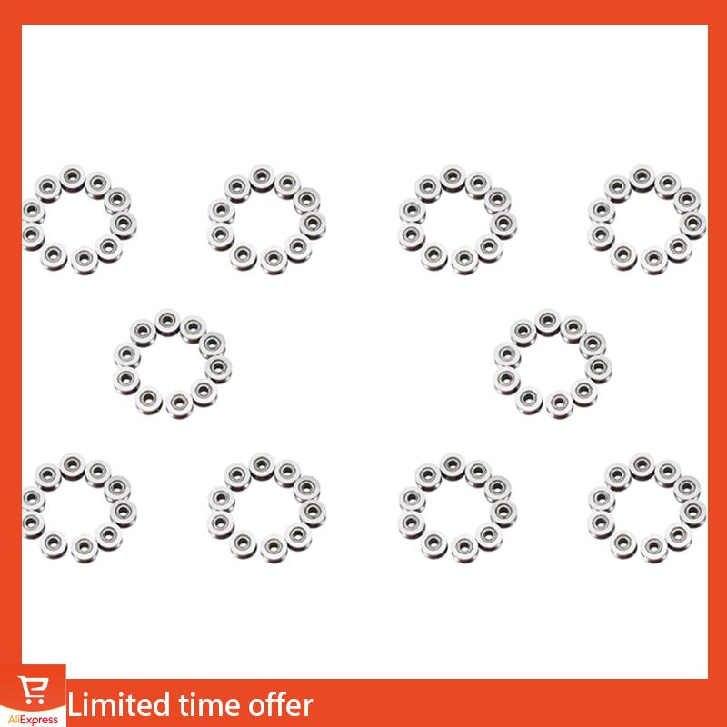 Fresh 100Pcs U Groove Bearing U624ZZ Carbon Steel Durable V Groove Ball Bearing Pulley For Rail Track Linear Motion Systems