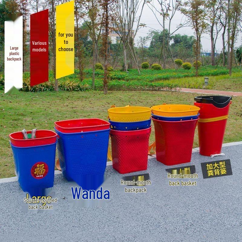 Extra velký dvojitý ramenní košík s víkem v imitaci bambusové vazby pro nákupy a zemědělství