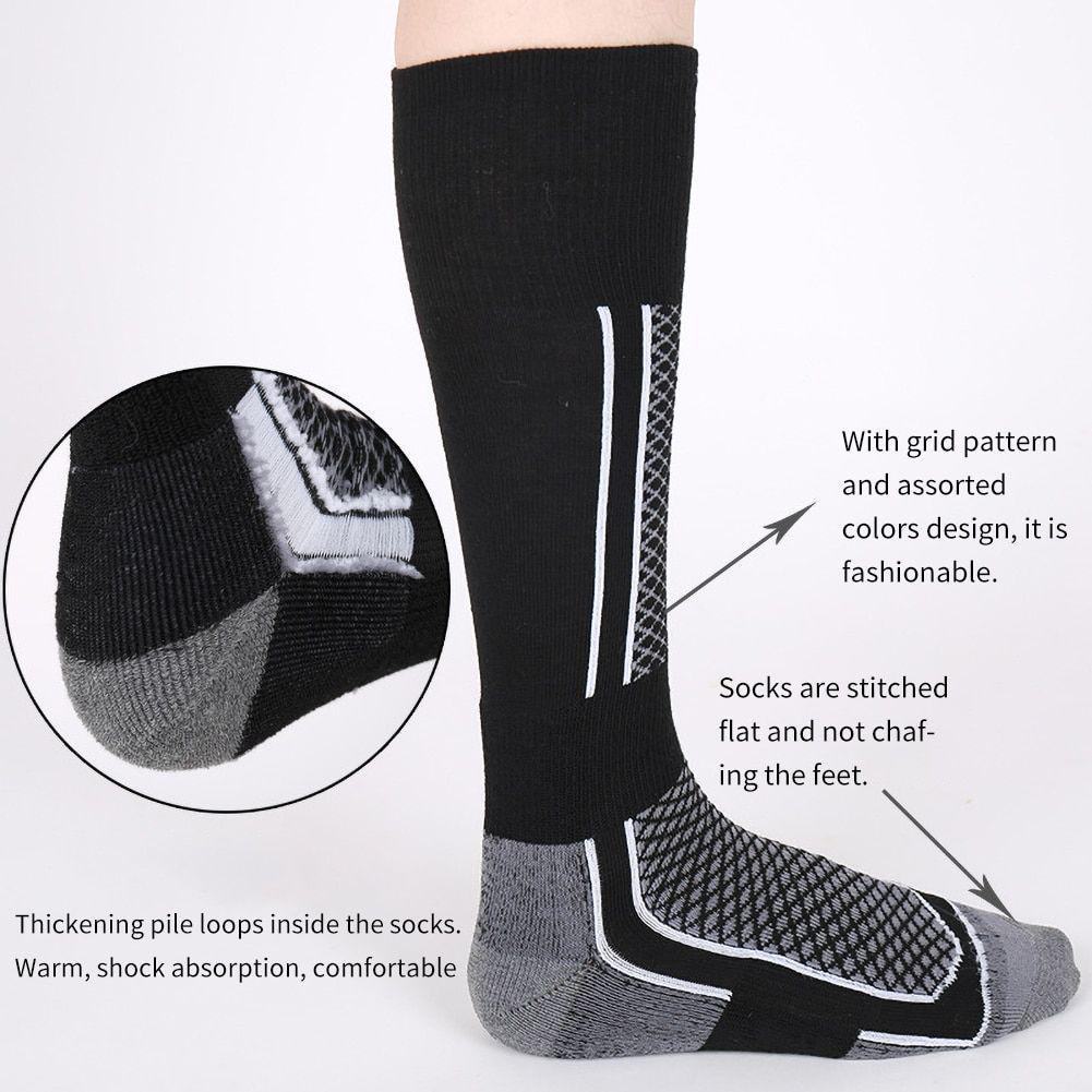 Winter Warm Thicken Ski Stockings Unisex Outdoor Full Cushioned Hiking Breathable Socks Anti-Cold High Sports Socks for Travel
