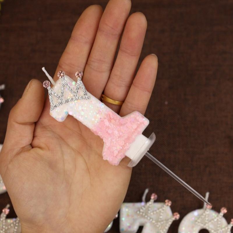 Birthday Number 0-9 Candles Crown Number Candles Happy Birthday Cake Decorated Baby Shower Insert Decor Festival Supplies