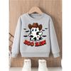 European sizes Halloween Boys Graphic Crewneck Sweatshirt Cute Beanie Glasses Print Long Sleeve Pullover Funny Bruh Text Top Kids Fall Gift