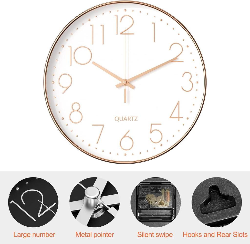 Minimalist Three-dimensional Digital Wall Clock Non-punching  Silent  Non-ticking Wall Clock for Kitchen Bedroom Study