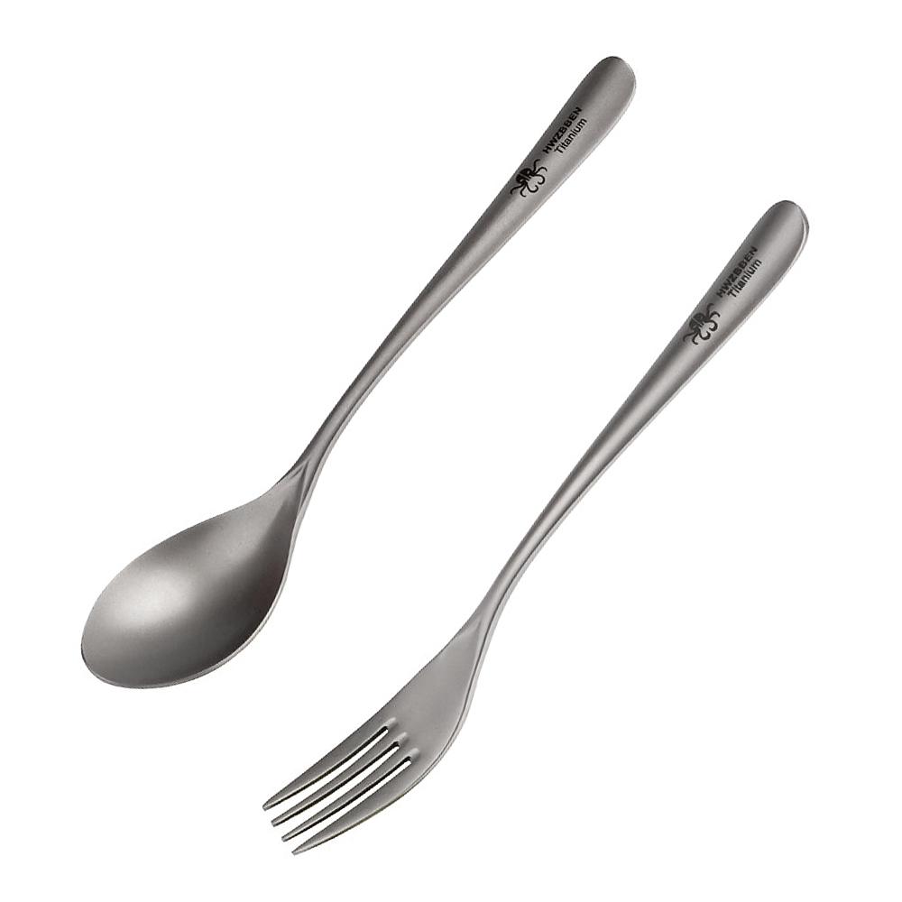 Leichtes Ti Essstäbchen- und Löffelset für Zuhause, Outdoor-Camping, Wandern, Picknick