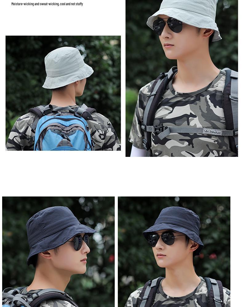 Men's Quick-Dry Outdoor Mesh Sun Hat - Minimalist, Breathable, Climbing & Casual Fisherman Style