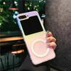 Suitable for Samsung Zflip6 Mobile Phone Case Magnetic Folding Zflip5 4th Generation Transparent Flash Powder Anti Fall Protection Case