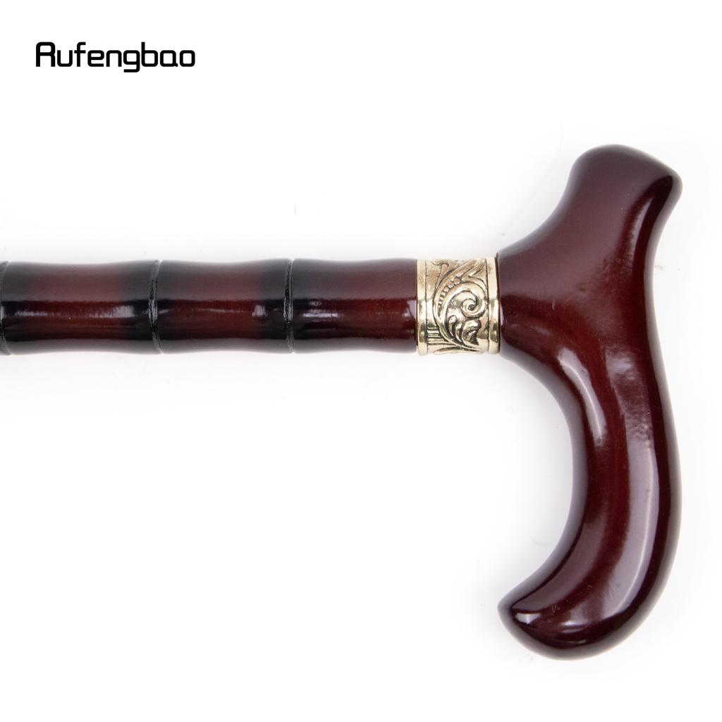 Brown Wooden Single Joint Fashion Walking Stick Decorative Cospaly Cane Halloween Mace Crutch  Wand Crosier 92cm