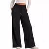 Women's Solid Color Wide-Leg Drawstring Elastic Waist Sweatpants - Spring/Summer
