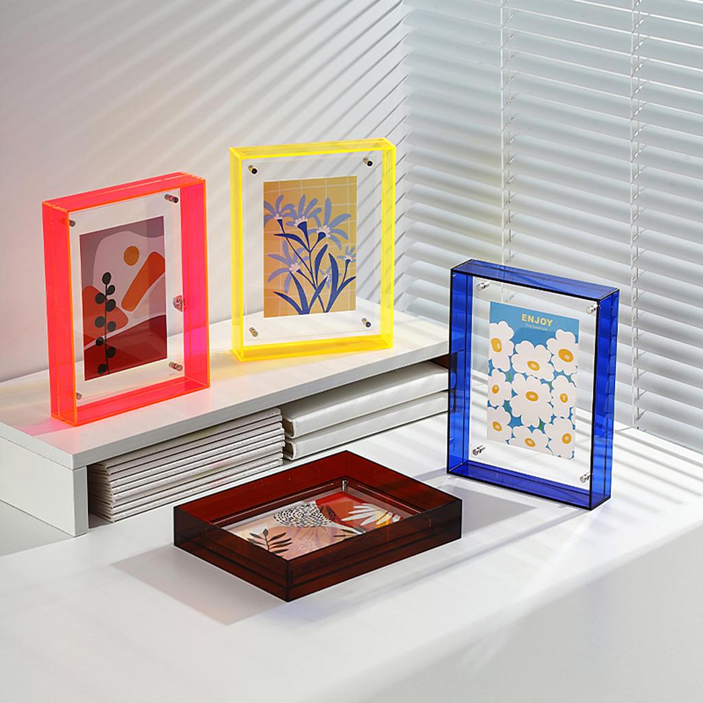 Cornice per Foto Acrilica Plastica Rettangolare Vuota Porta Cornice per Foto Custodia a Due Lati Trasparente Struttura per Disegno Decorazioni per la Casa
