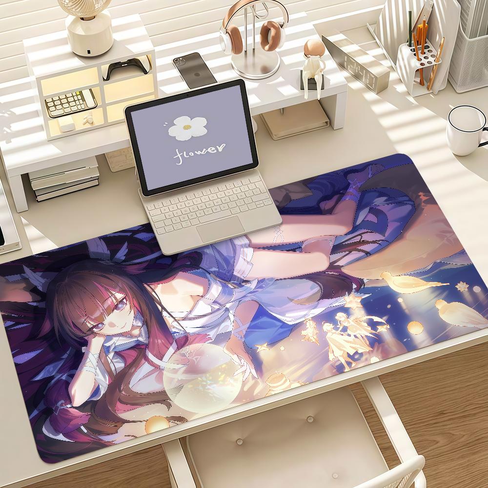 Anime Columbina Mouse Pad Xxl NonSlip Gaming Desk Mat Laptop Keyboard Tray Office Pc Genshin Impact Hd Print Cute Black