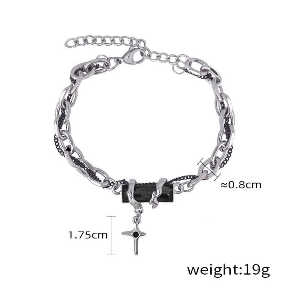 

Adjustable Gothic Style Necklace Goth Chain Design Bracelet Jewelry Accessories Black-B