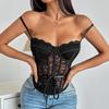 INS Style Lace-Up A-Line Slimming Y2K Fishbone Lace Camisole 70229