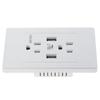 2er-Pack Stilvolles 2-Steckdosen 2-USB-Anschlüsse Wandsteckdosen-Ladegerät Panel-Set