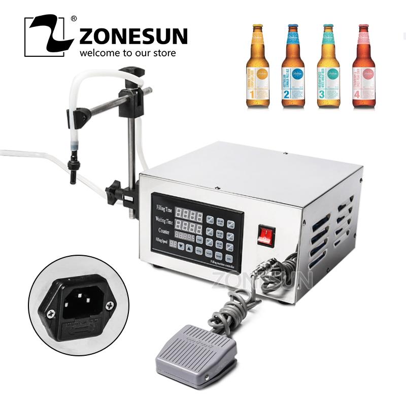 ZONESUN Semi Automatic Membrance Pump Liquid Smooth Operation Long Continuous Filling Machine Water Filler ZS-KC280