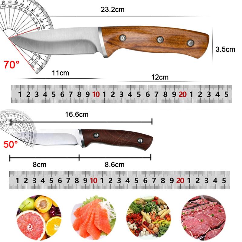 Stainless Steel Pocket Boning Knife Professional Kitchen Knives Fruit Knife Butcher Vegetable Slicing Meat Cleaver with Sheath