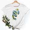 Tee Shirt T Fish Watercolor Printing Women Casual Fashion Tshirt Top Female Lady Clothes Short Sleeve Graphic T-shirts