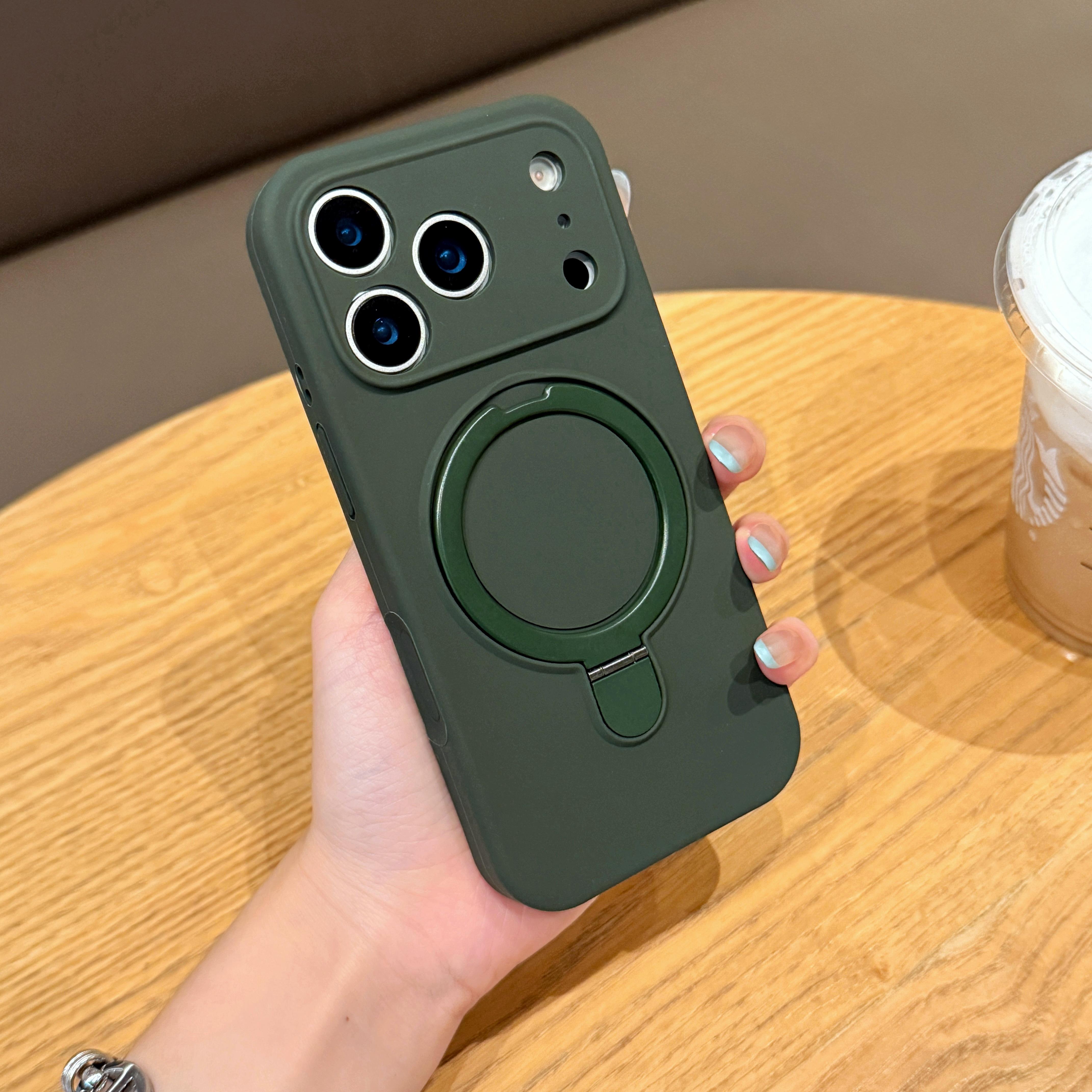 

Stand Ring Holder Liquid Silicone Case For iPhone 17 Air 16 15 14 Plus 13 12 Pro Max Candy Skin-friendly Magnetic Bumper Cover iPhone17
