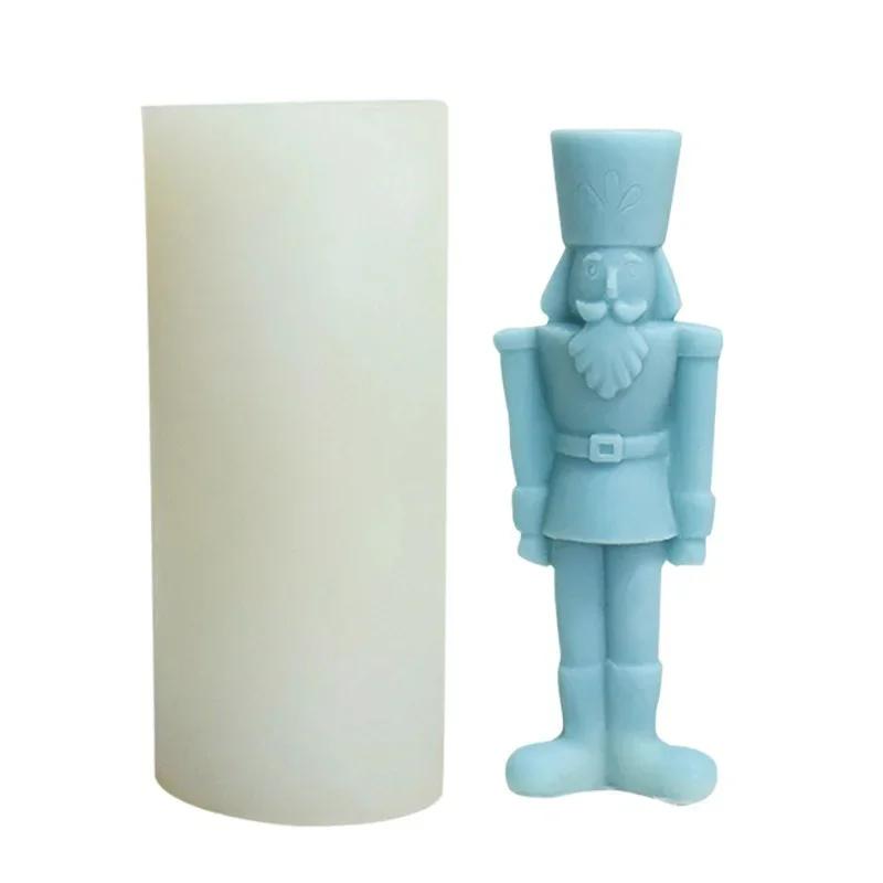2026New 3D Nutcracker Silicone Candle Mold for DIY Dinner Soy Wax Christmas Scented Ornaments Christmas Decorative Kitchen Craft