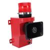 Sirena Industriale con Tromba e Luce di Avvertimento a LED 180db Volume Allarme Acustico e Visivo