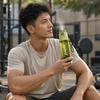 750ML Sprühflasche Kunststoff Sprühfunktion Sport-Wasserflasche Zwei Trinkmodi Druckknopfdeckel Flaschenhalm Wasserflasche