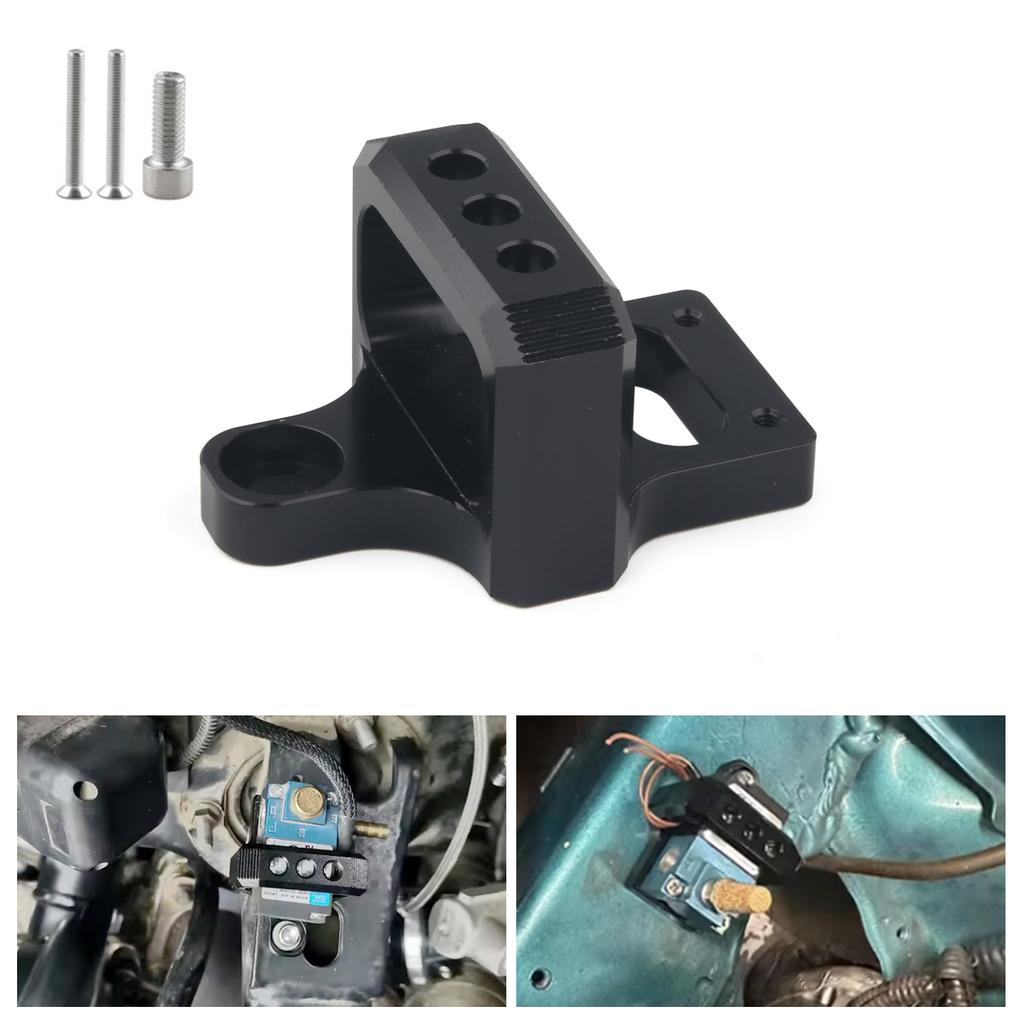 Aluminum 3 Port Solenoid Valve Mount Bracket Holder for Boost Controller Fit for Acura Integra 94‑01 Honda Civic 92‑95
