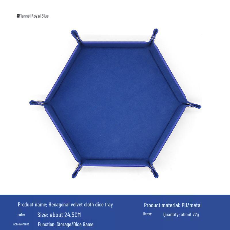 Hexagonal Velvet Foldable Dice Storage Tray