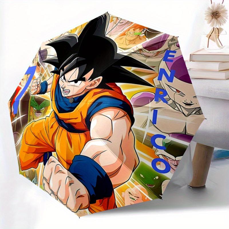 1pc Dragon Ball Z Goku Fully Automatic Folding Portable Umbrella, 8 Iron Frames, Three-Fold Design, Suitable for All Seasons, Suitable for O