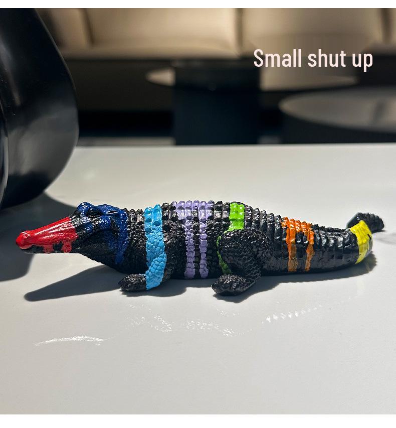 Colorful Resin Crocodile Ornament for Living Room or Office Decor