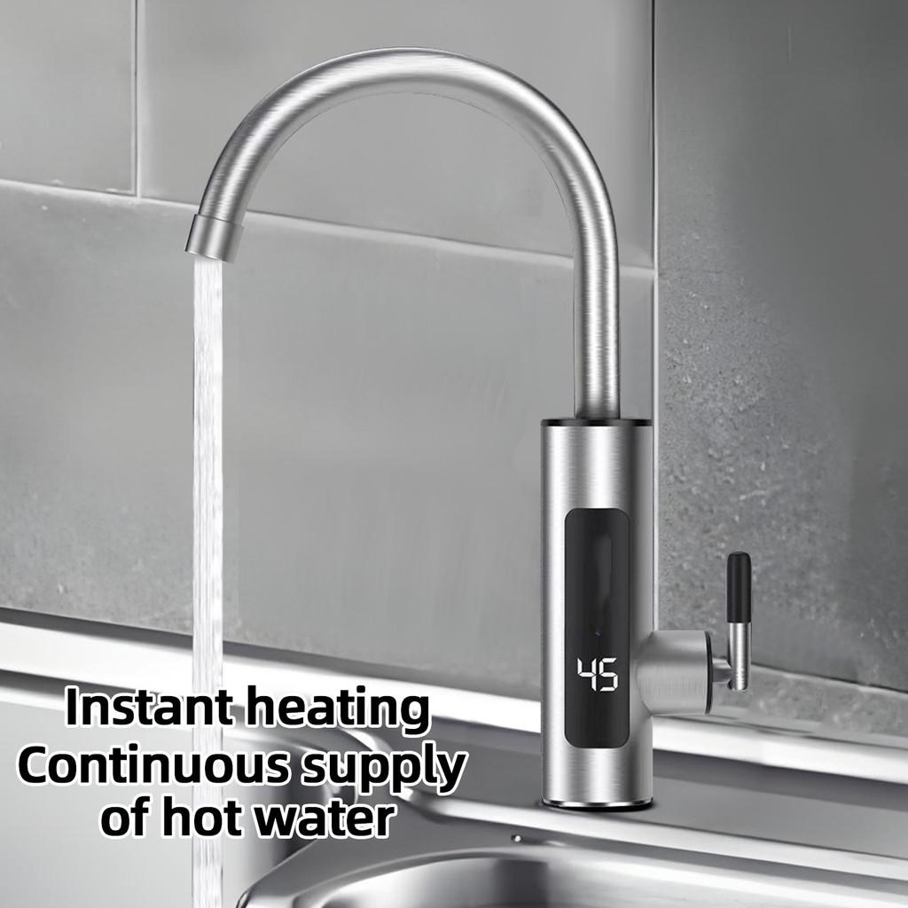 New Stainless Steel Electric Faucet Instant Heating Kitchen Dish Washing Hot And Cold Dual-use Intelligent Digital Water Heater