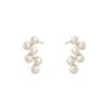 Small Grape Pearl Stud Earrings Silver Needle French Simple Temperament Earrings High-end Niche Women's Daily Versatile and Elegant