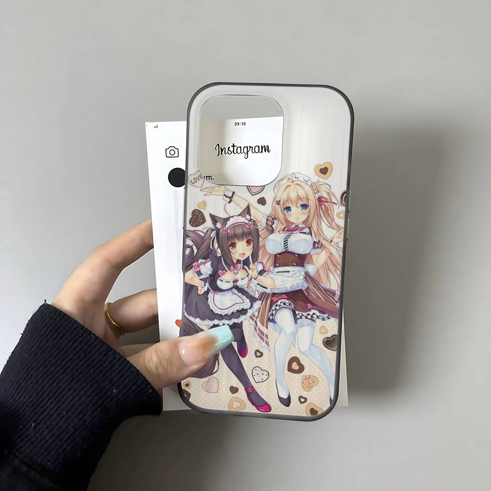 Chocola Nekopara For IPhone 16 15 14 13 12 11 17 Pro Max Plus Wave Corrugated Phone Case Anti Drop Cover