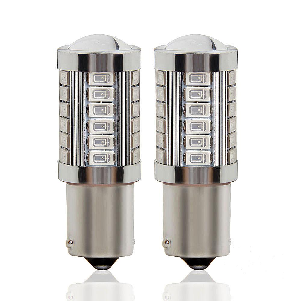 2 PCS PY21W P21/5W 1156 Ba15s 1157 Bay15d For Car LED Bulbs Turn Signal Light 12V 33SMD 7000K White Brake Reverse Parking Lamps