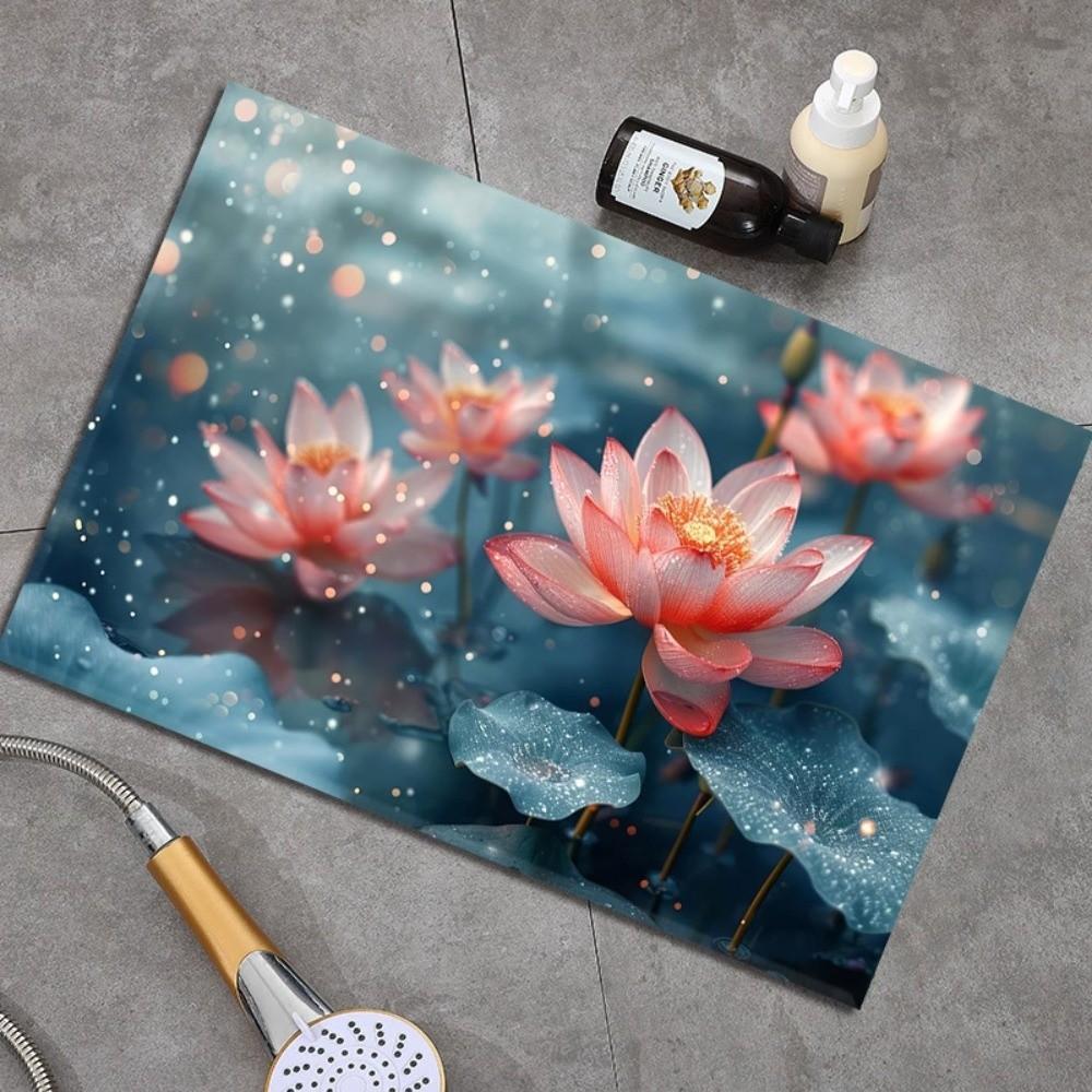 

Nordic Floral Floor Mat Super Absorbent Bathroom Shower Mat Durable Printed Bath Mat Home Decor 8