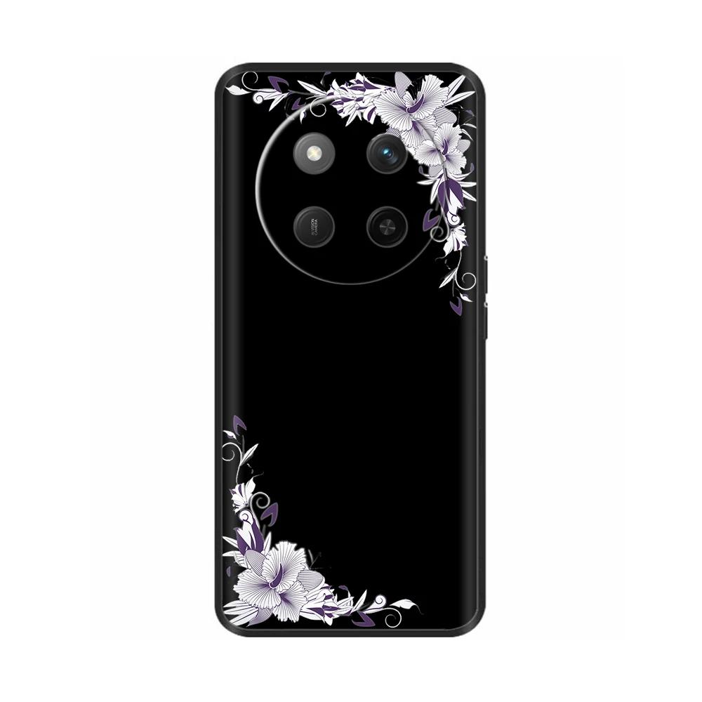For Honor X60 5G Case Black Silicone Soft Luxury Phone Back Cover for Huawei Honor X60 Pro Painted Shockproof Shell Cases Para