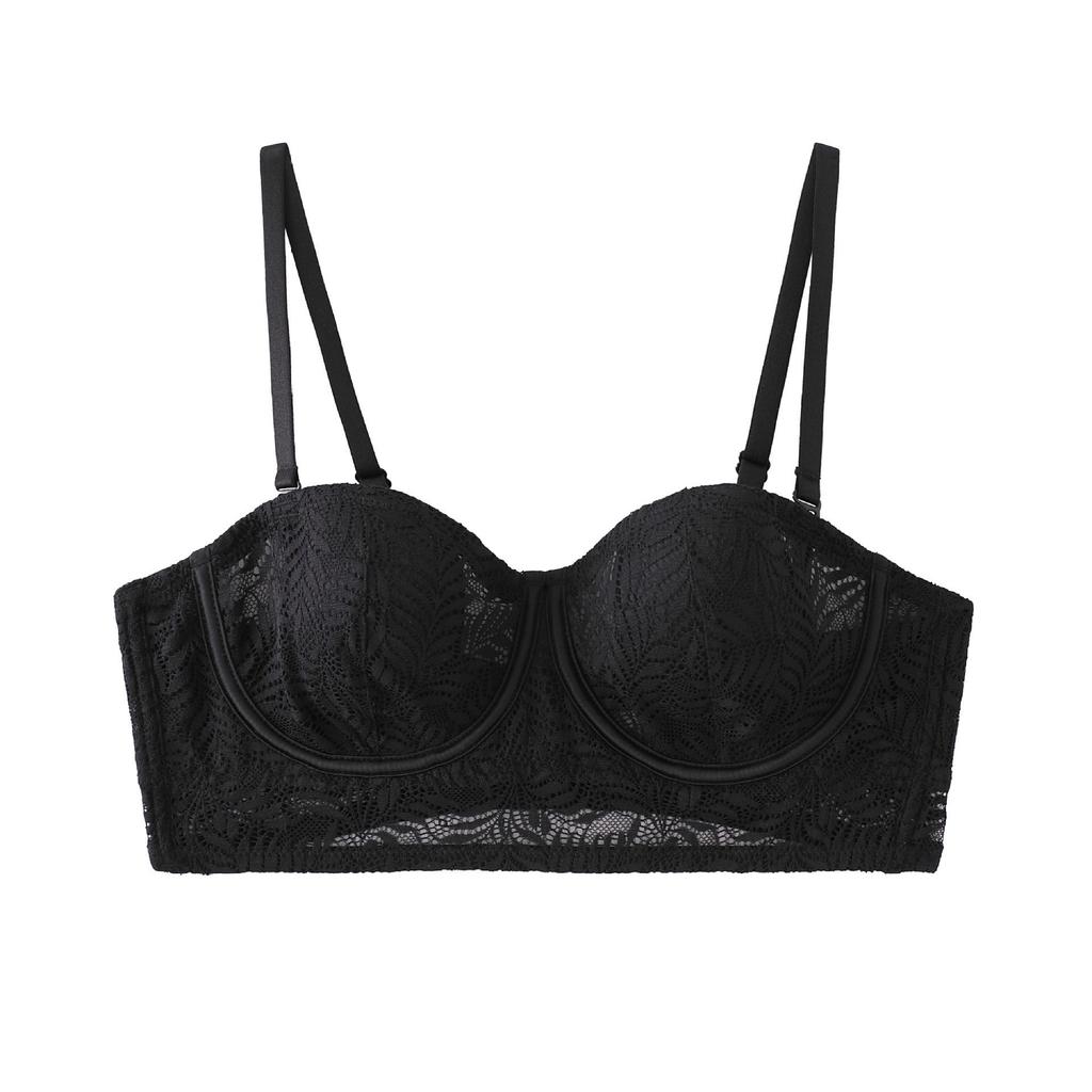 Sexy underwear French thin rabbit ear cup lace underwear soft steel ring large chest small bra cover