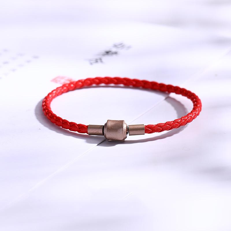 Vietnam Sand Gold Sakura Lotus Bead Bracelet: Brass Gold Plated, Enamel Baked Paint, DIY Hand Rope.