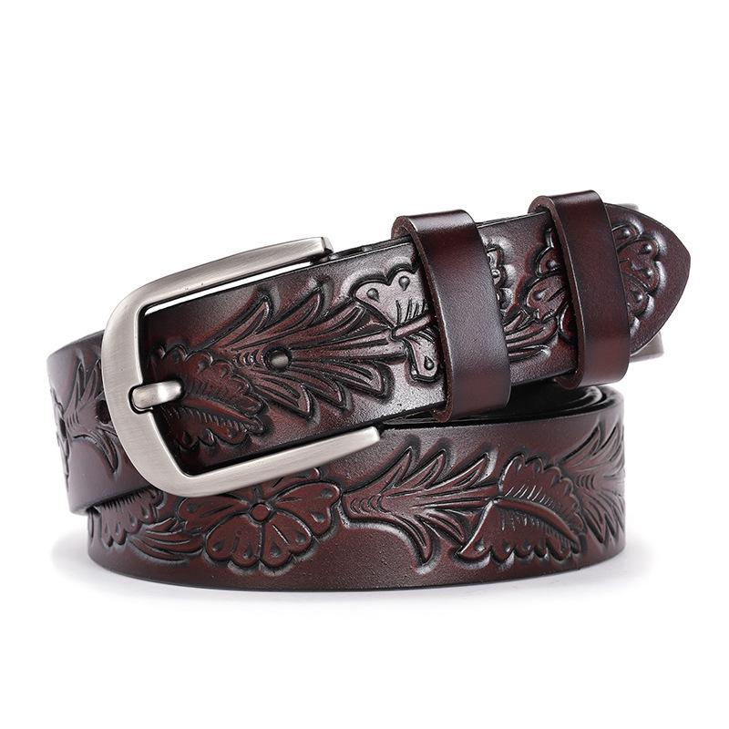 Leren Riem, Heren Leren Riem, Retro Pure Koeienhuid Riem Voor Mannen 115cm black