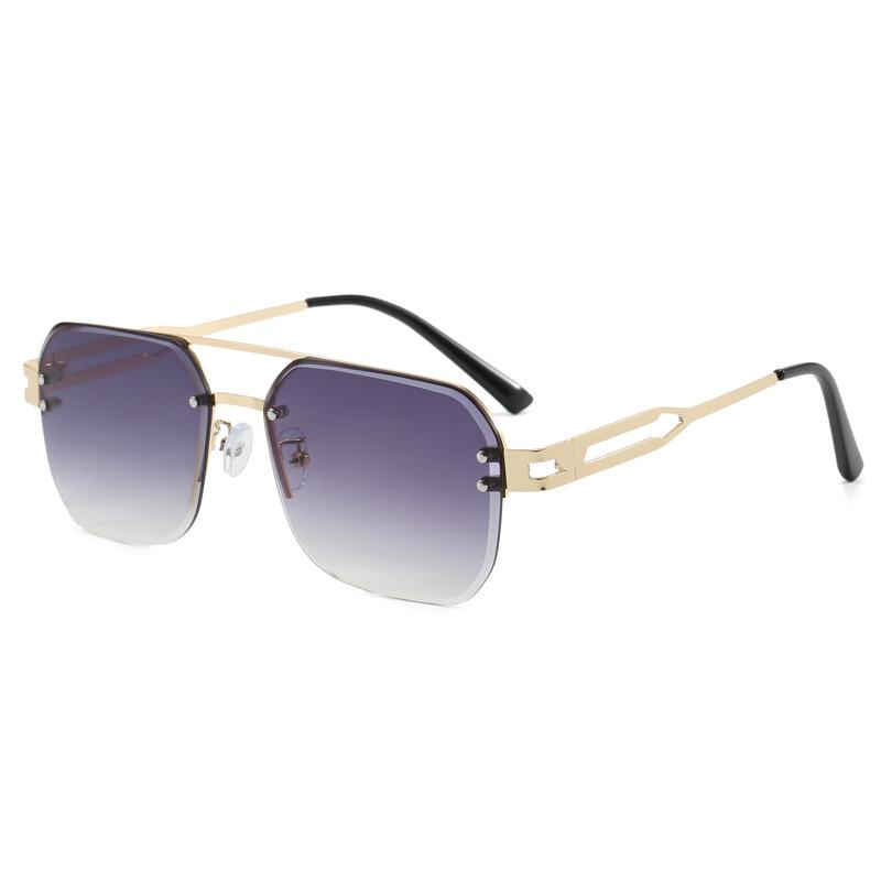 

Rimless Cut Edge Sunglasses Men Fashion Stylish Double Bridge Sun Glasses suitable for ladies Driving Fishing Men s Sunglass