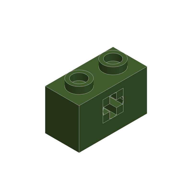 Non-Toxic 10Pcs 32064 1X2 Cross Hole Builing Blocks Moc Accessories Compatible With Brick Diy Children Toys Assembly Gift Box