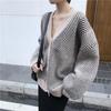 Women's Knitwear Autumn Winter Striped V-Neck Cardigans Buttons Oversize Lady Sweaters Vintage Tops