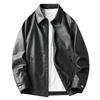 Retro old locomotive leather jacket men's short spring and autumn American casual flying pu jacket deerskin velvet jacket