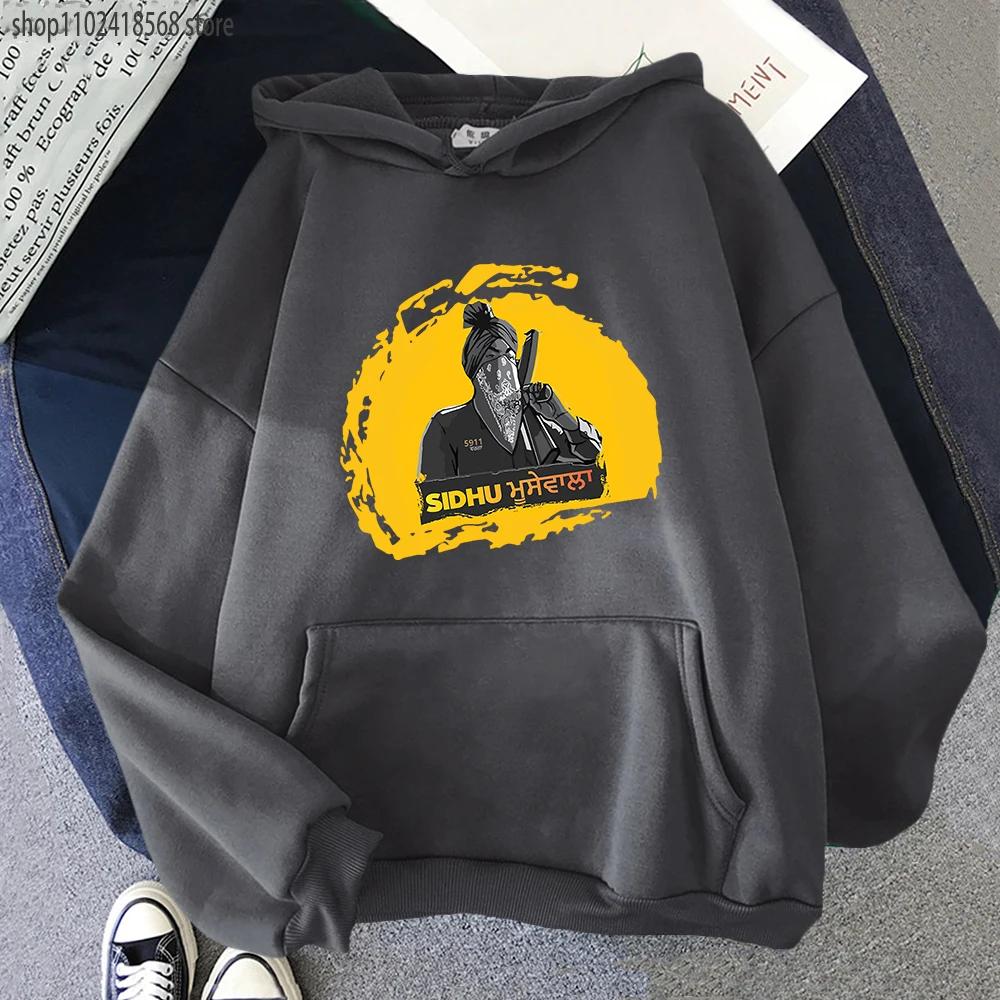 Sidhu Moose Wala Sweatshirt Indian Rapper Hoodies Men Vintage Tops Oversize Sudadera Unisex O-Neck Long Sleeve Clothes