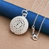 925 Sterling Silver 16-30 Inch Exquisite Round Hollow Pendant Necklace, Women's Fashion Gift, Wedding Jewelry Accessories