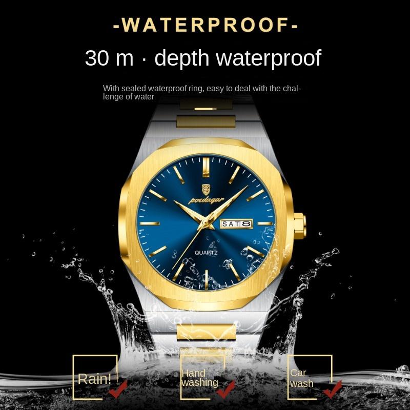 Top Marke Luxusmode Neue Herrenuhr Wasserdicht Leuchtend Quarz Doppeltes Kalenderuhr