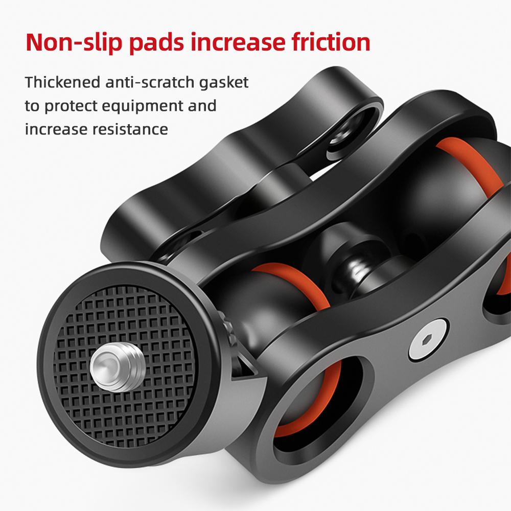 Flexible Magic Articulating Arm with Dual Ballhead Camera Monitor Mount Bracket Aluminum Alloy Dual 1 4 Inch Screws