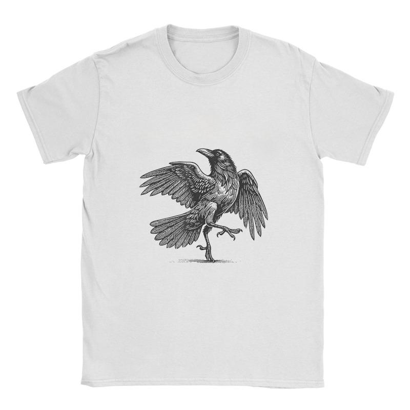 UnisexS Black Crow Graphic TShirt Design Casual Crew Neck Short Sleeve Regular Fit AllSeason Wear Boys Clothes