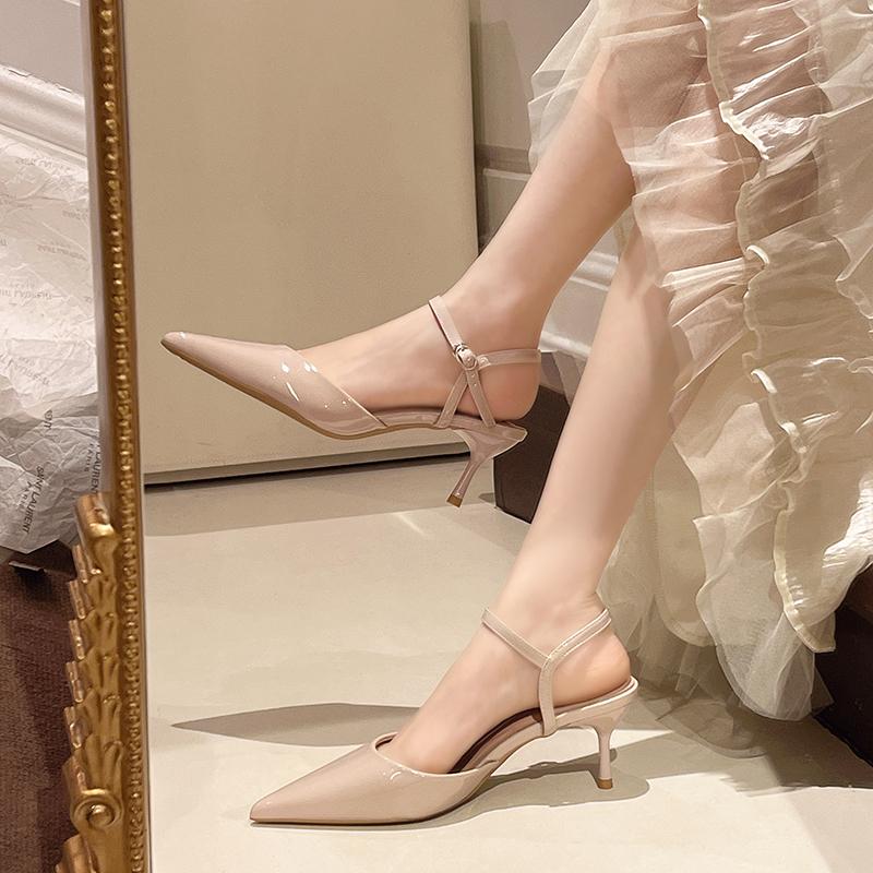 Eilyken New Design High Heels Woman Pumps Buckle Strap Mules Slippers Sexy Pointed Toe Wedding Banquet Female Shoes